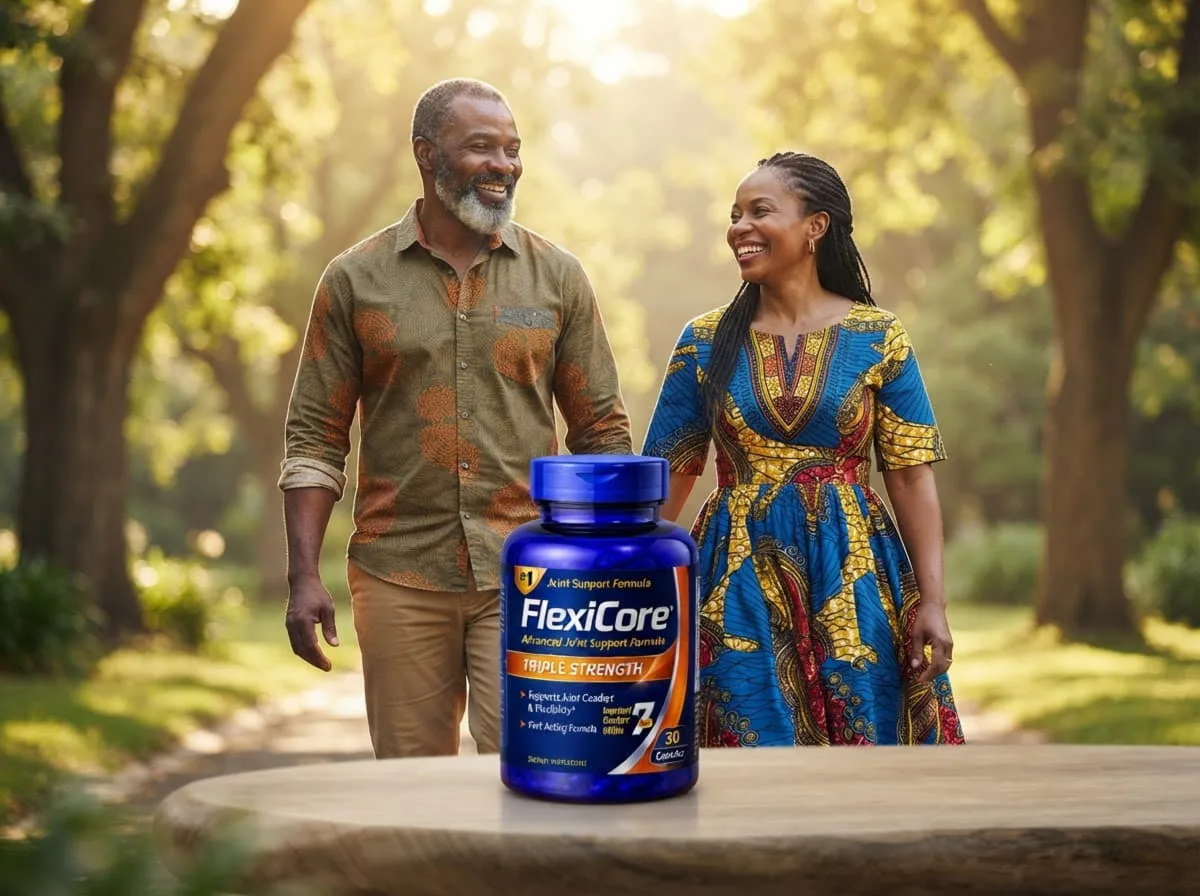 A Nigerian couple in their forties walking outdoors together